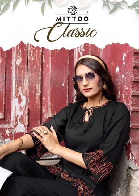 Classic By Mittoo Viscose Weaving Kurti With Bottom Wholesale Market In Surat
